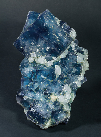 Fluorite (dichroic) with Quartz.